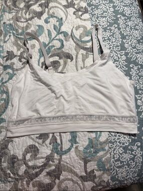 Lucky Brand White Seamless Bralette with Logo Band